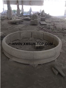 Yellow Granite Round Planter Pots/Gold Yellow Granite Flower Bed/Granite Flower Stand/Stone Exterior Circular Flower Pots/Natural Stone Outdoor Planters/Landscaping Planters/Outdoor Planters