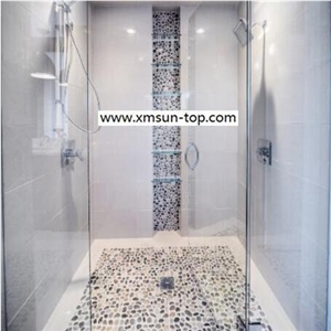 Yellow Sliced Pebble Mosaic Tile/Natural River Stone Mosaic for Wall Covering&Flooring/Pebble Mosaic in Mesh/Double Surface Cut Pebble Mosaic/Pebble Mosaic for Bathroom&Kitchen/Interior Decoration
