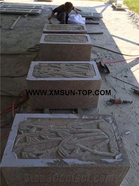 Yong Ding Red Granite Reliefs&Relieve/G696 Granite Wall Reliefs/Frisk Red Granite Relievos/Hibiscus Red Granite Etchings/Salaman Brown Granite Engraving Ideas/Relief Design/Relief Carving/Engravings
