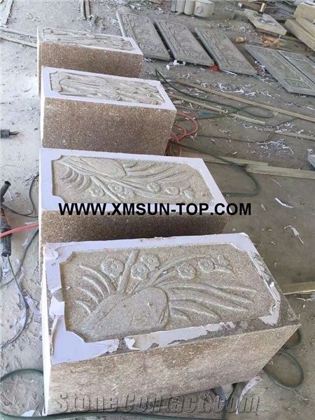Yong Ding Red Granite Reliefs&Relieve/G696 Granite Wall Reliefs/Frisk Red Granite Relievos/Hibiscus Red Granite Etchings/Salaman Brown Granite Engraving Ideas/Relief Design/Relief Carving/Engravings