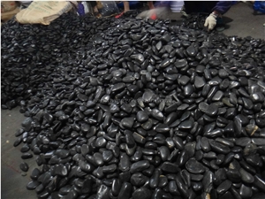 Black Polished Pebble Stone for Garden Decoration, Pebble Stone Walkway, Winggreen Stone
