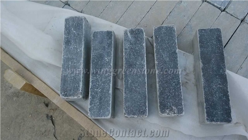 Cheap Price Blue Limestone with High Quality Honed Then Tumbled Pavers, Winggree Stone