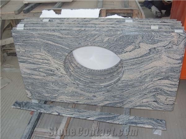 China Juparana Pink Granite Countertop,High Polished Beautiful Multicolour Grain Granite Kitchen Bar Top and Worktop Buy from Winggreen Stone
