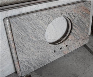 China Juparana Pink Granite Countertop,High Polished Beautiful Multicolour Grain Granite Kitchen Bar Top and Worktop Buy from Winggreen Stone