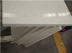 Chinese White Customised Quartz Kitchen Top, Polished Quartz Countertop, White Quartz Kitchen Countertop, Xiamen Winggreen Manufacture