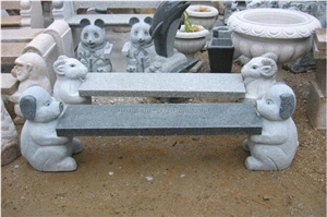 Granite Chair, Light Grey, Yellow, Dark Grey Granite Stone Bench, Garden Bench