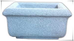 Granite Flower Pot, Rectangular Garden Flower Pot, Landscaping Stone Flower Vases, Winggreen Stone