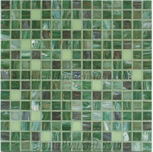 Green Glass Mosaic,Square Shape Mosaic for Wall Cladding & Flooring
