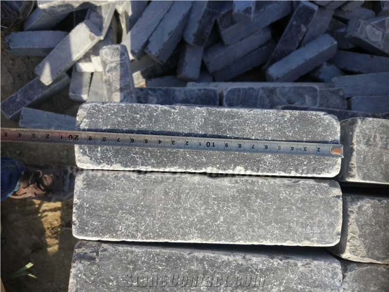 High Quality Blue Limestone Honed Then Tumbled Paver for Exterior Decoration, Winggreen Stone