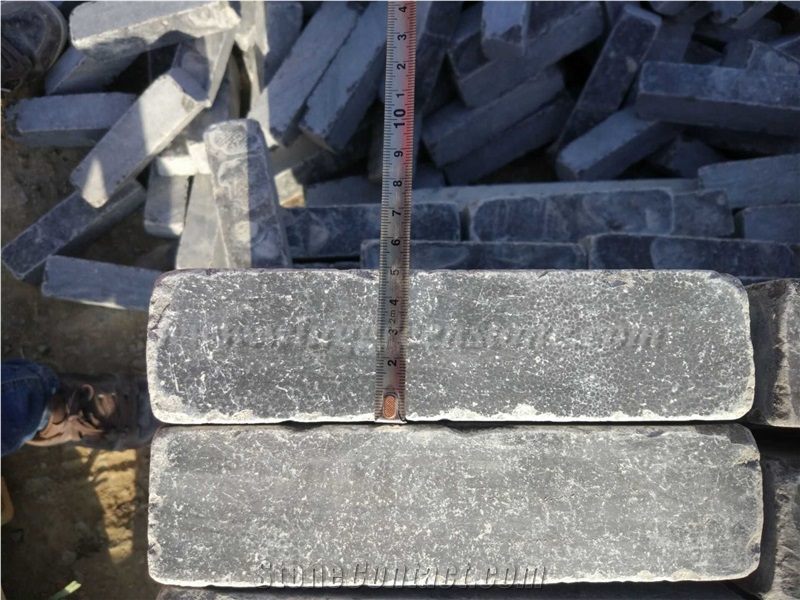 High Quality Blue Limestone Honed Then Tumbled Paver for Exterior Decoration, Winggreen Stone