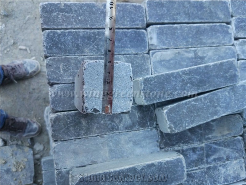 High Quality Blue Limestone Honed Then Tumbled Paver for Exterior Decoration, Winggreen Stone