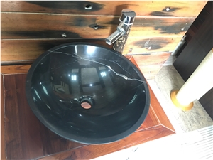 High Quality China Marquina Marble/Black Marquina Marble Round/Rectangle/Oval/Square Basins/Sinks for Bathroom/Kitchen/Vessel Decoration, Winggreen Stone