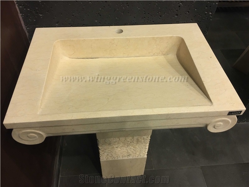 High Quality Egyptian Yellow Marble Basins/Sinks for Bathroom