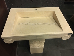 High Quality Egyptian Yellow Marble Basins/Sinks for Bathroom