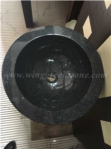 High Qualtiy Dark Grey G654 Granite Round/Rectangle/Square/Oval Basins/Sinks for Bathroom/Vessel Decoration, Winggreen Stone