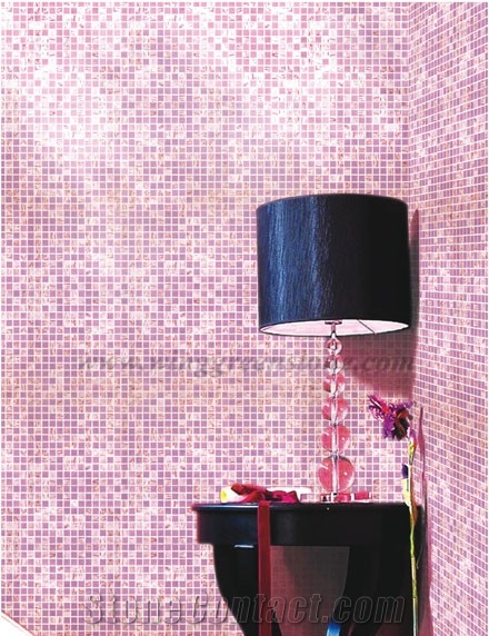 Pink Glass Mosaic,Square Shape Mosaic for Wall Cladding & Flooring