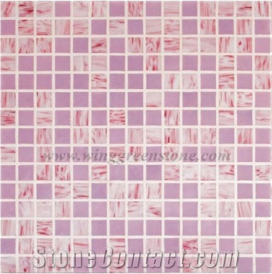 Pink Glass Mosaic,Square Shape Mosaic for Wall Cladding & Flooring