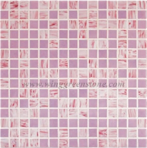 Pink Glass Mosaic,Square Shape Mosaic for Wall Cladding & Flooring