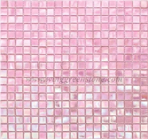 Pink Glass Mosaic,Square Shape Mosaic for Wall Cladding & Flooring