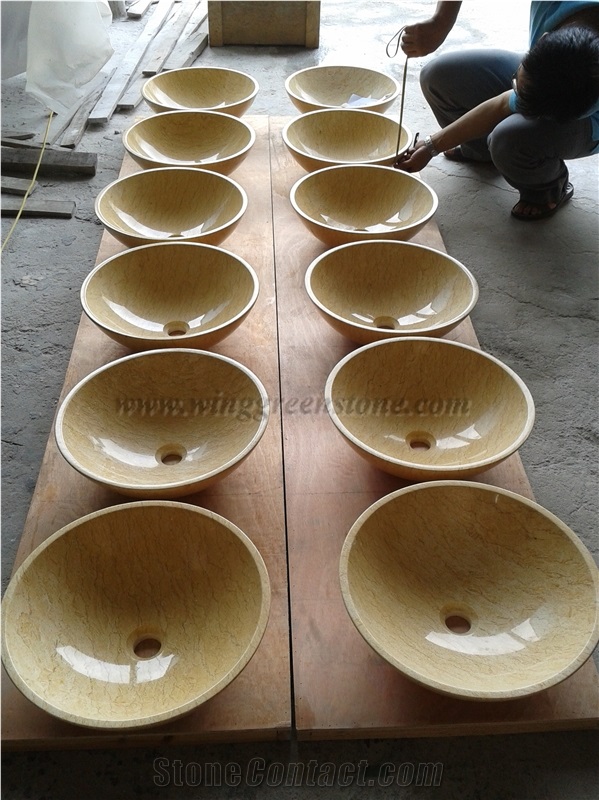 Polished Sunny Yellow Marble Sinks/Basins,Sunny Golden Marble,Sunny Gold,Gold,Sahara Gold Marble