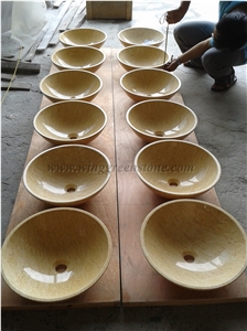 Polished Sunny Yellow Marble Sinks/Basins,Sunny Golden Marble,Sunny Gold,Gold,Sahara Gold Marble