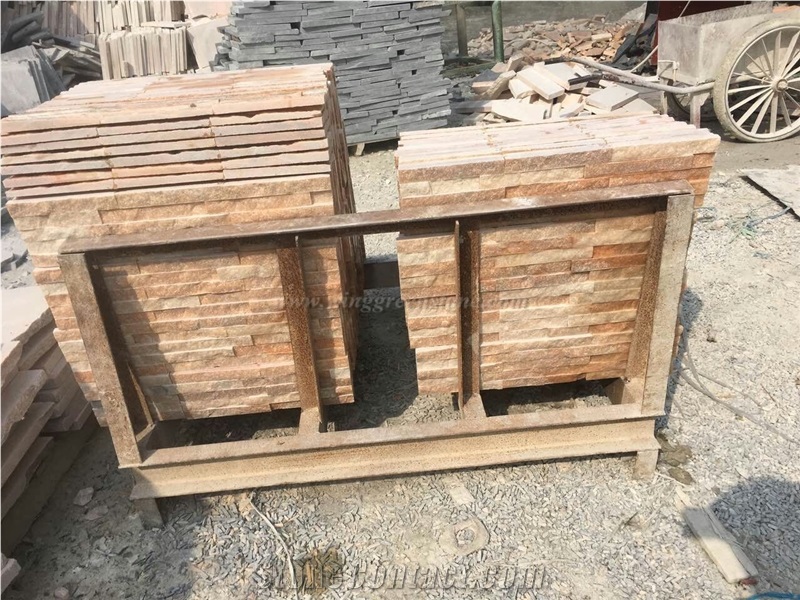 Timber Yellow Ledge Stone Cultural Stone for Wall Cladding and Flooring Made in China from Winggreen Stone