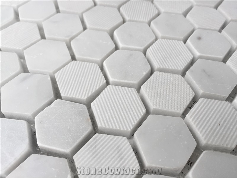 Carrara White Marble Hexagon Shape Polish Surface Mosaic Tile