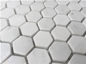 Carrara White Marble Hexagon Shape Polish Surface Mosaic Tile
