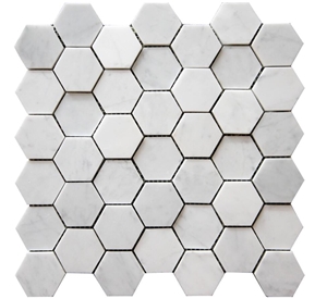 Carrara White Marble Hexagon Shape Polish Surface Mosaic Tile