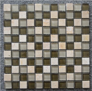 Glass Mix Marble Mosaic Tiles