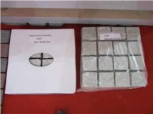 G603 China Silver White Sesame White Crystal White Bianco Crystal Granite Cube Stone Mesh Mounted Pavers