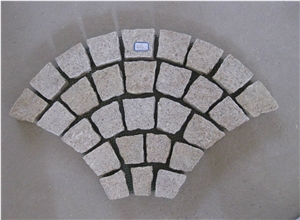 G682 Sunset Gold, Yellow Pink,Chinese Misty Yellow Granite Paving Stone, Cube Stone & Pavers