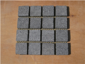 G684 China Black Galaxy Black Pearl Fuding Black Baslat Mesh-Mounted Setts Cube Paver,Fanshape Paver