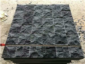 Hainan Black Basalt Natural Split Cube Stone Pavers, Cobble Stone Hainan Black Basalt Natural Split Cube Stone Pavers, Cobble Stone