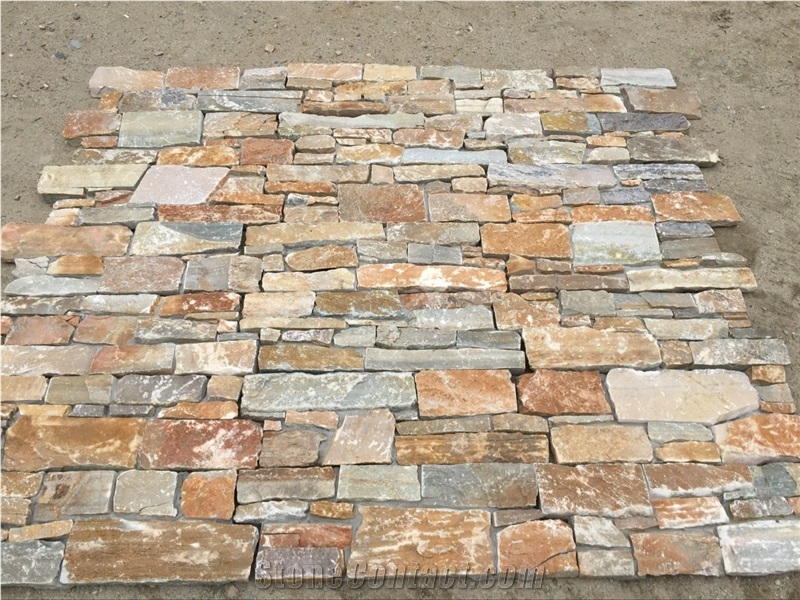Beige Slate Culture Stone Feature Wall Stone Veneer Ledge Stone