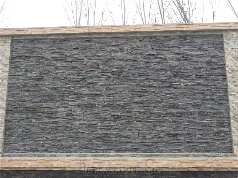 Black Slate Culture Stone Wallstones Feature Wall Corner Stone Ledge Stone Stone Veneer