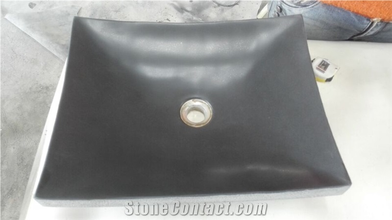 Black Vessel Sinks/Bathroom Sinks/Wash Basins/Square Sinks/Square Basins/Black Polished Granite Basins/China Granite Basin/Sinks