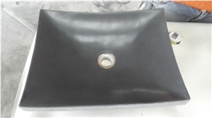Black Vessel Sinks/Bathroom Sinks/Wash Basins/Square Sinks/Square Basins/Black Polished Granite Basins/China Granite Basin/Sinks