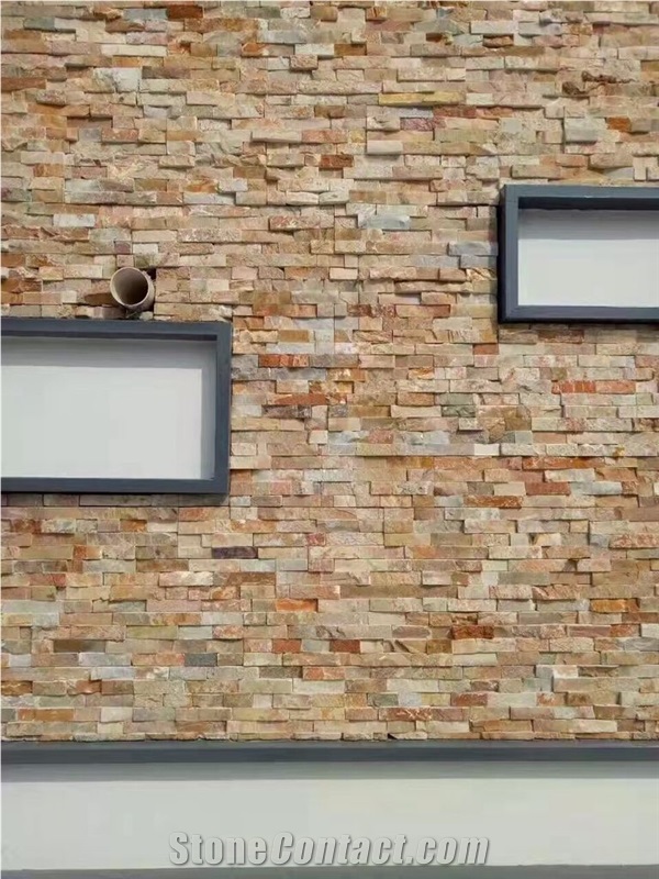 Black White Beige Multicolor Yellow Slate Culture Wallstone Feature Wall Stone Veneer Ledge Stone
