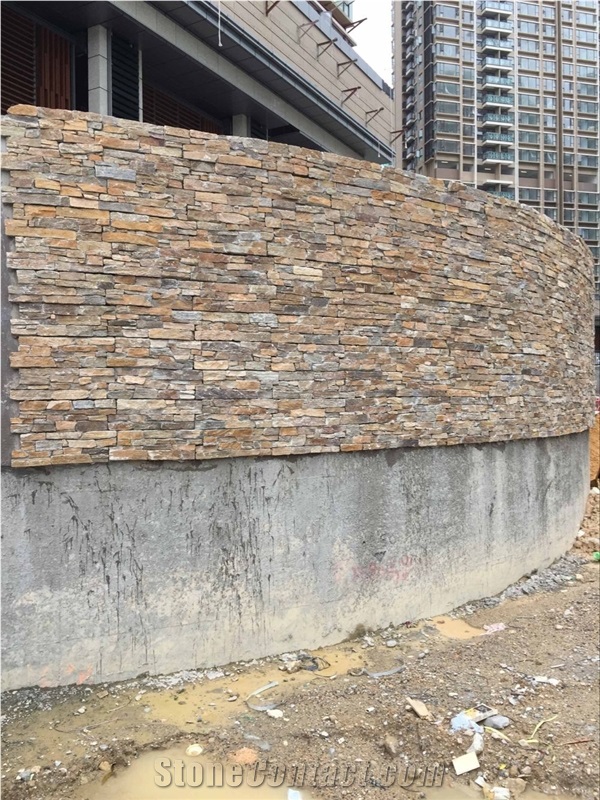Multicolor Culture Stone Wallstone Veneer Ledge Stone Feature Wallstone