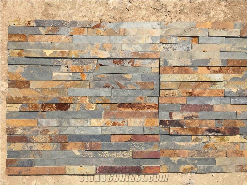 Multicolor Culture Stone Wallstone Veneer Ledge Stone Feature Wallstone