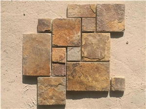 Multicolor Yellow Slate Mosaic Pattern, Floor Mosaic, Wall Mosaic Multicolor Yellow Slate Mosaic Pattern, Floor Mosaic, Wall Mosaic