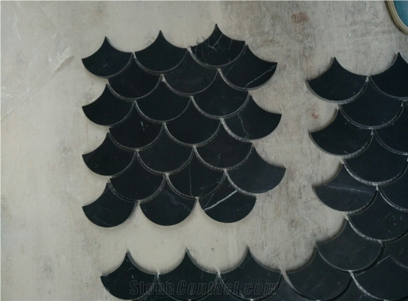 Shell Shape Mosaic/Black Mosaic/Floor Mosaic/Polished Mosaic/Wall Mosaic/Mosaic Pattern