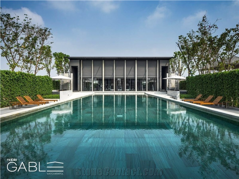 Green Ocean Wave Basalt Pool Coping, Indonesia Green Basalt Stone Swimming Pool Tiles, Pavers