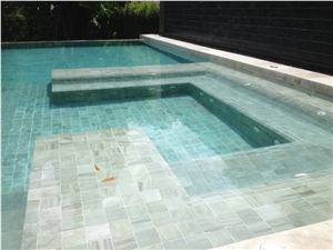 Green Ocean Wave Basalt Pool Coping, Indonesia Green Basalt Stone Swimming Pool Tiles, Pavers
