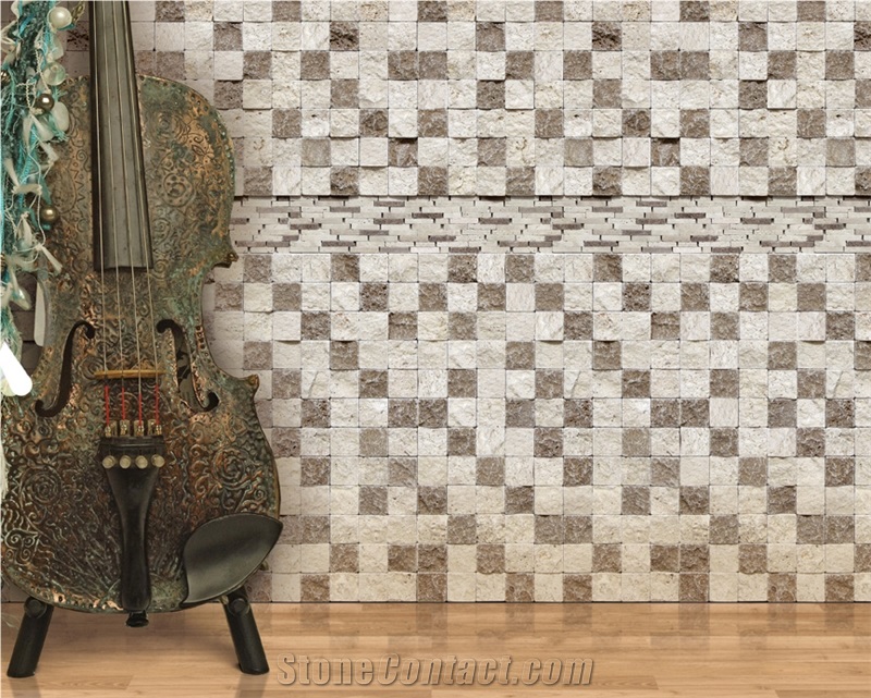 Split Face Travertine Mosaic