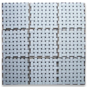 Best Price Crystal Thassos White Stone Mosaic Tile/Basketweave Marble Mosaic for Bathroom,Floor,Wall,Hotel Interior/White Mosaic