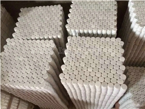 Best Price Statuario Carrara Grey & White Marble Mosaic/Design Beautiful Stone Mosaic/Polished Nice Design Interior Stone Mosaic Tile/Natural Marble Stone Mosaic/Hot Sale Mosaic/Beautiful Flower
