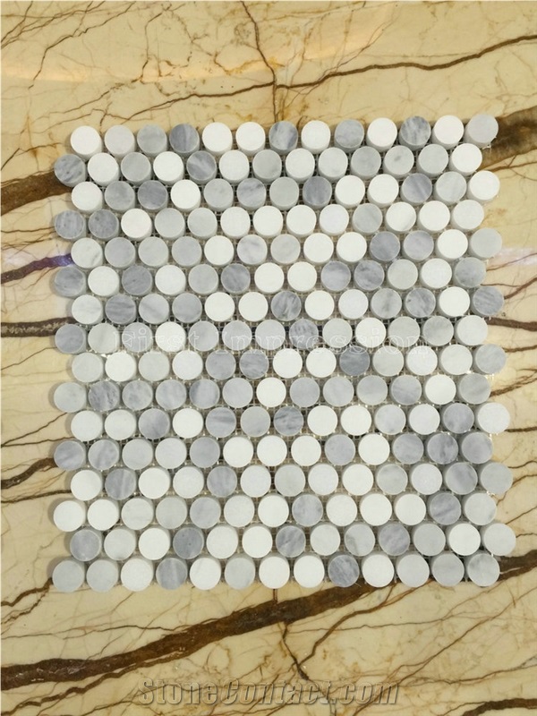 Best Price Statuario Carrara Grey & White Marble Mosaic/Design Beautiful Stone Mosaic/Polished Nice Design Interior Stone Mosaic Tile/Natural Marble Stone Mosaic/Hot Sale Mosaic/Beautiful Flower