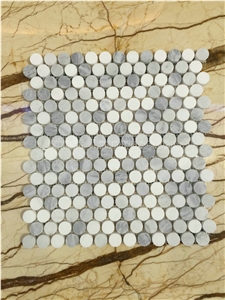 Best Price Statuario Carrara Grey & White Marble Mosaic/Design Beautiful Stone Mosaic/Polished Nice Design Interior Stone Mosaic Tile/Natural Marble Stone Mosaic/Hot Sale Mosaic/Beautiful Flower